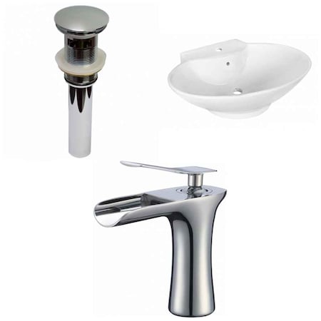 22.75-in. W Above Counter White Vessel Set For 1 Hole Center Faucet